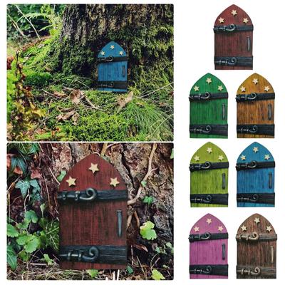 Portas de fadas para árvores ao ar livre porta de fadas em miniatura para decoração de árvore acessórios de jardim de fadas
