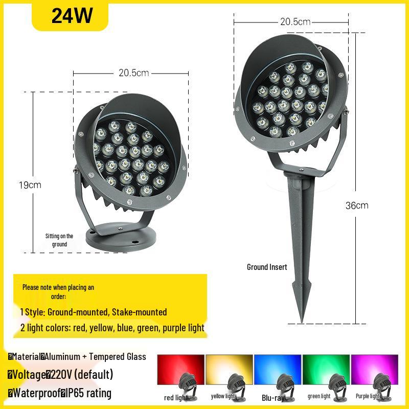 Outdoor Waterproof Tree Spotlight, Garden Floodlight, Landscape Light, Ground Plug Lawn Light