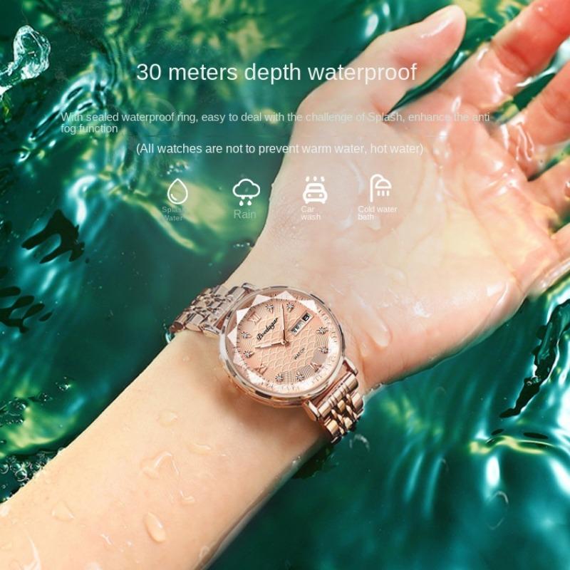 Topmarke Wasserdichte Leuchtende Damenuhr Studentin Kalender Ultraflache Quarz Luxus Modeuhr