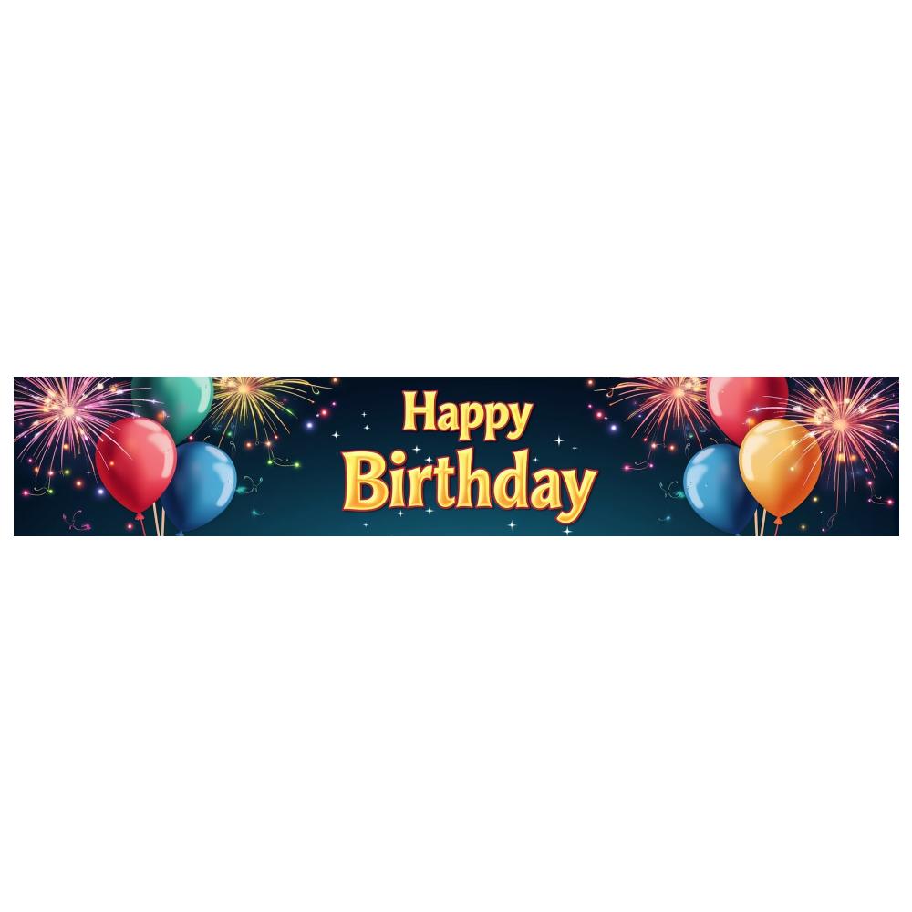 Fireworks Birthday Banner Vibrant Indoor Festive Birthday Balloon Engaging Festive Banner for Outdoor