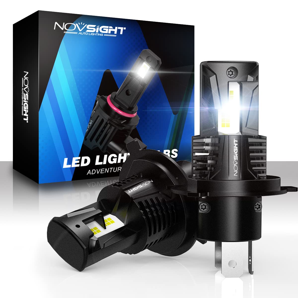 

Novsight H4 Hi/Lo LED Headlights, Fog Lamp, 55W 12,000 Lumens, Non-Polarized, High-Quality LED Chip, H4 Hi/Lo чёрный