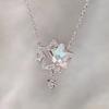 Hohle Doppelstern-Halskette Damen Schlüsselbeinkette Designgefühl Für Freundin Party Schmuck Valentinstag Geschenk