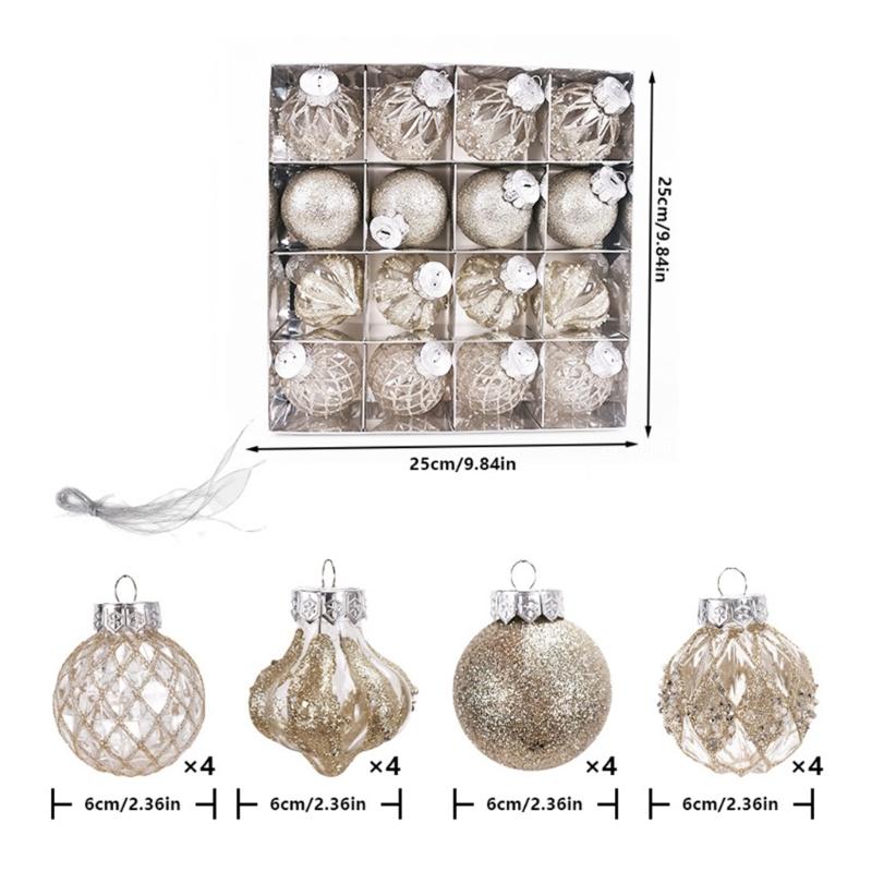 Aufbewahrungsschale Weihnachtsbaumschmuck Kugeln Set, Kunststoff Baum Kollektion mit gemischtem Stil Finish für saisonale Nutzung