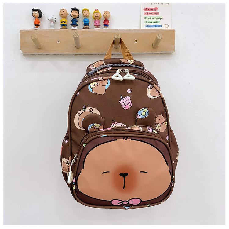 Capybara Printed Backpack Children Cartoon Schoolbag Outdoor Leisure Bag Storage