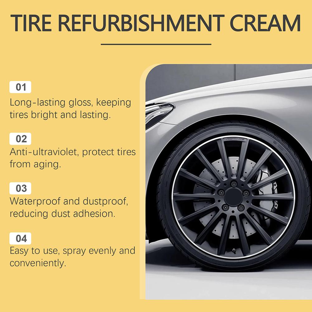 Tire Shine Coating Tyre Gloss Hydrophobic Sealant Wax Auto Agent Gloss Shine Lasting Tire Refurbishing High Car Long Black G5i0