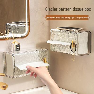 Wall-Mounted Glacier Tissue Box, Luxury Style Towel and Napkin Holder