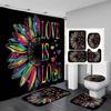 Rainbow Pride Gay Flag Shower Curtain Set Bath Mat Bathroom Toilet Carpet Floor Rug Lesbian Peace Lgbt Home Decor