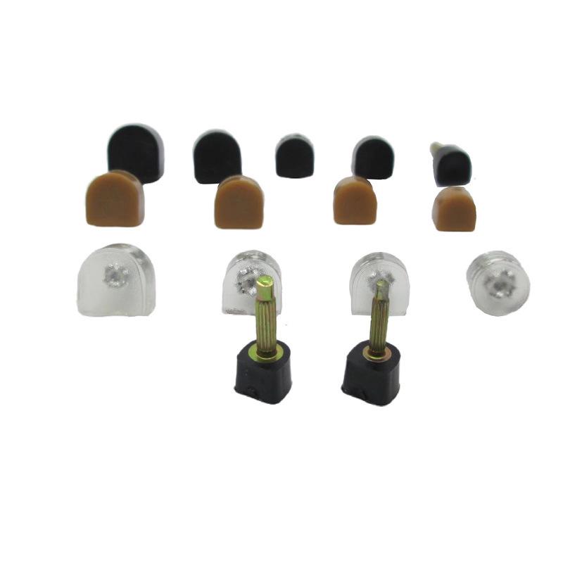 Black and Apricot High Heels with Thick-Thin Core, Transparent Shoe Repair Tips, and Frosted Heel Nails