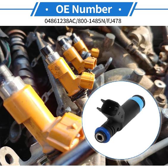 1 Pcs No.04861238AC/800-1485N/FJ478 Fuel Injector for Dodge Grand Caravan 3.8 2001-2007 Car Engine Flow Match Fuel Nozzle