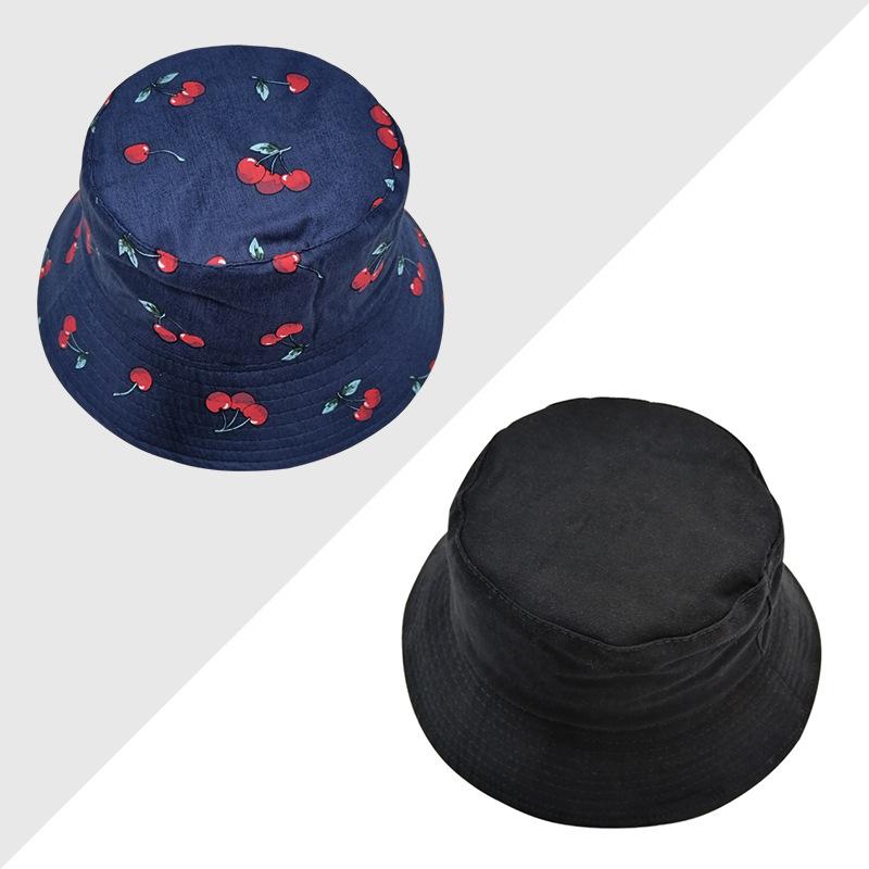 2025 Reversible Unisex Floral Fruit Print Bucket Hat Wide Brim Sun Protection for Beach Travel UPF50+ Fashion Dot Pattern