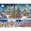 5D DIY Partial Special Shaped Drill Diamond Painting Kit Xmas House Decor30x30cm