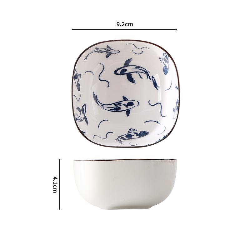 

Japanese Mini Ceramic Plate Barbecue Dipping Bowl Sashimi Sushi Soy Sauce Dishes Home Desktop Snack Fruit Dessert Plates 9.2cm