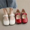 Shoes Solid Color Concise Style Patent Leather Soft Flexible Spring Flat Casual Shoes 2025 Spring Autumn Women's Korean Style