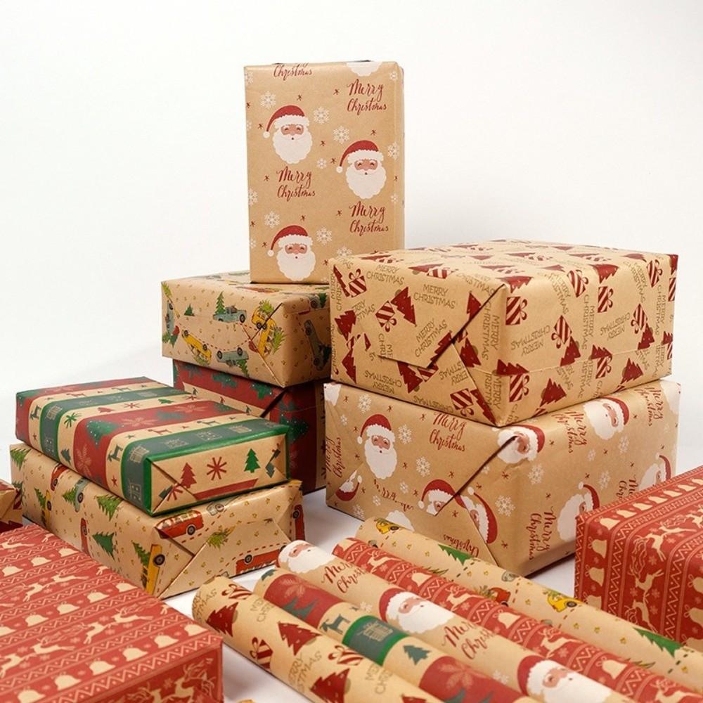 Santa Claus Christmas Wrapping Paper Kraft Paper Present Box Packing Eco-friendly Wrapper  Xmas