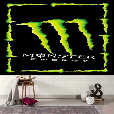 1 stk. Monster Energy LOGO Vægtæppe, Stue, Soveværelse, Kontor, Festdekoration, Ideel Festlig Gave