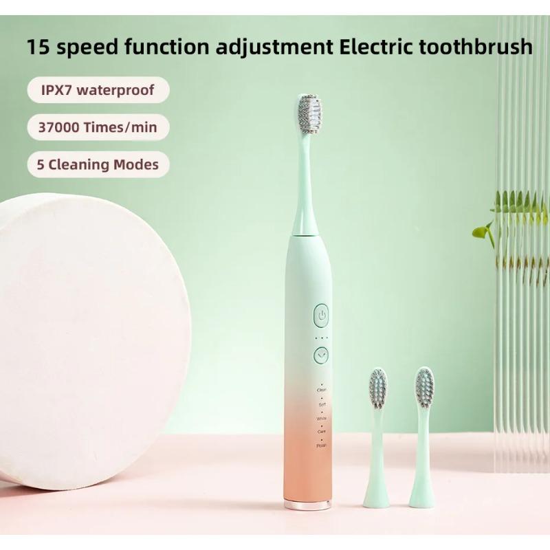 Spazzolino elettrico sonico ricaricabile impermeabile elettronico USB carica sbiancante spazzolini da denti testine di ricambio per adulti