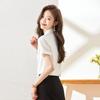 Women's Tie-Neck Chiffon Short Sleeve Blouse