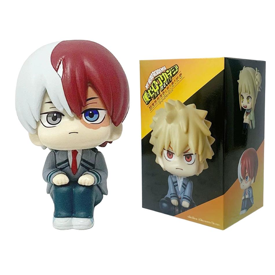 6PCS/4PCS Anime Figure PVC Q-Version Bakugou Katsuki Midoriya Izuku Action Figures Series Model Suitable For Collection Or Gift