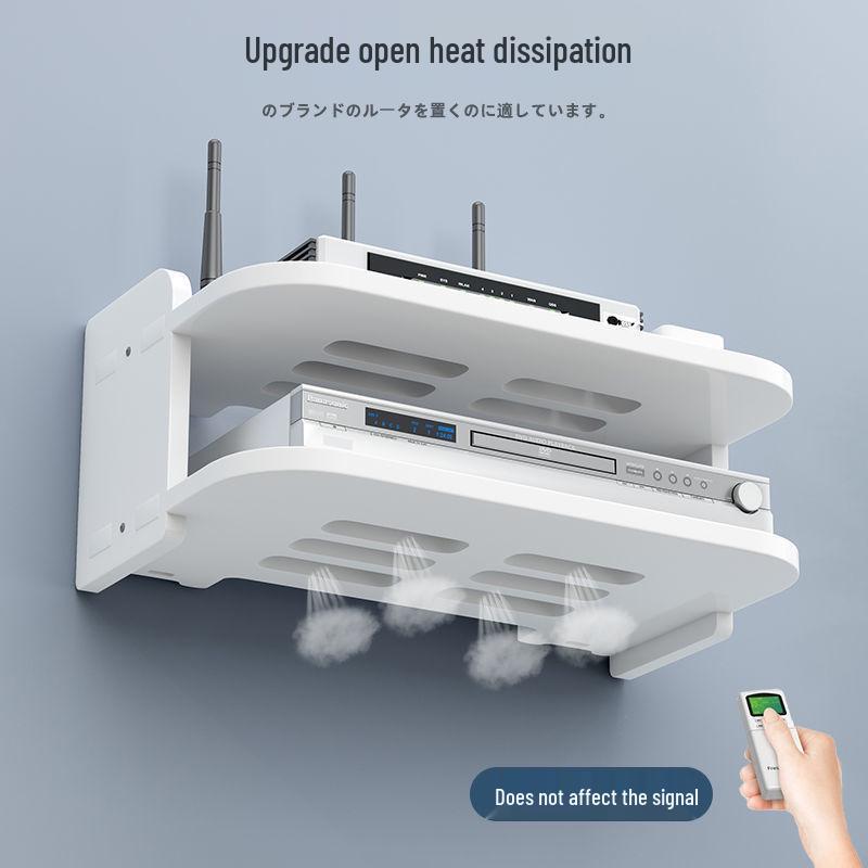 Wall-Mounted Wireless Router Shelf & Cable Organizer for Living Room