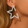 Elegant Star Drop Earrings With Crystal Rhinestones Long Tassel Fringe Women Fashion Statement Jewelry