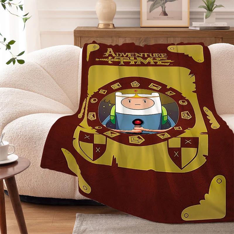 Fluffy Soft Blankets King Size A-Adventures Time Microfiber Bedding Warm Sofa Knee Fleece Camping Nap Flannel Double Bed Blanket