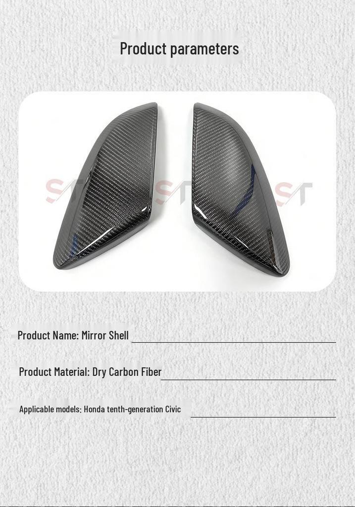 10th Gen Honda Civic Carbon Fiber Rearview Mirror Shells