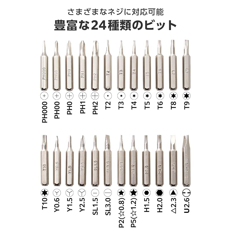 ELECOM Precision Screwdriver Set for Repair, Disassembly, and DIY. Lightweight, Nickel-plated to prevent rust, passed thermal shock and hardness