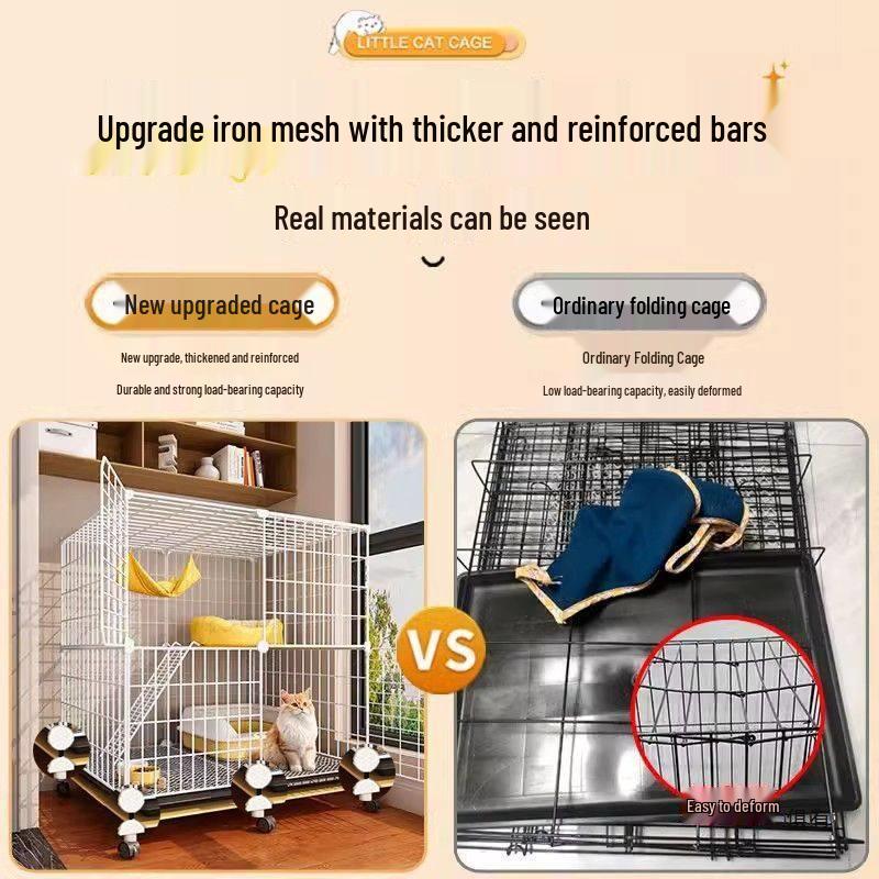 Indoor Cat Villa: Spacious Cage with Integrated Toilet and Bed