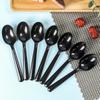 80-Pack Disposable Black Long Handle Spoons