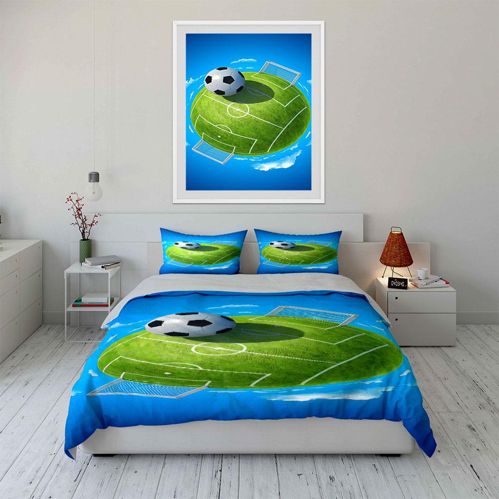 Soccer Field and Ball. Bedding Sets Duvet Cover Sets Duvet Covers Pillowcases(1 * Duvet Cover 2 * Pillowcases, Without Duvet Insert)