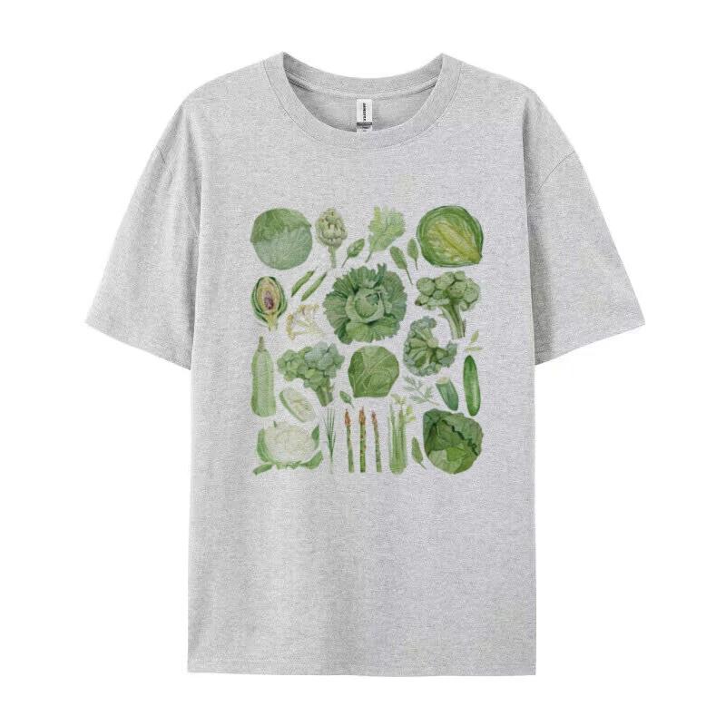 

Vegetable Cabbage Graphic T-Shirt Cute Vegan Aesthetic Gardening Top Vintage Botanical Unisex Shirt Fashion Loose Women Clothes XS