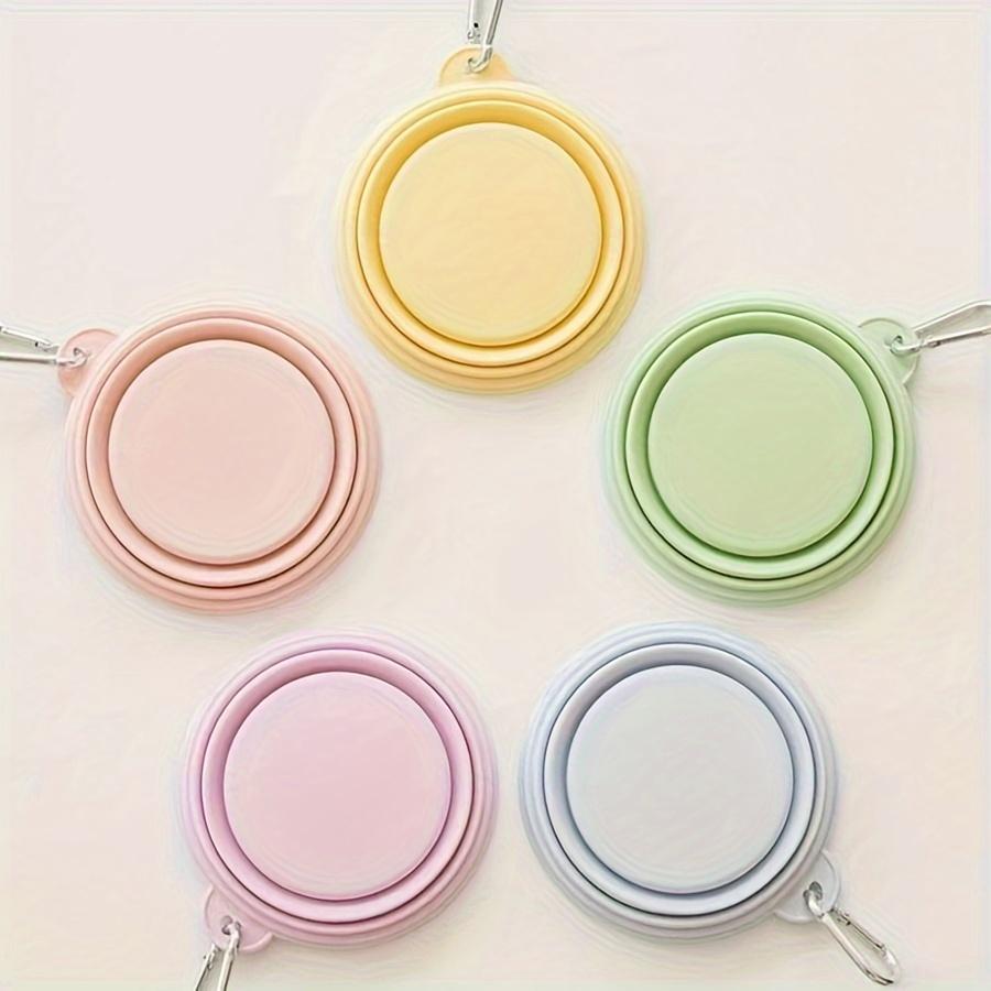 Portable Collapsible Bowl for Colorful Macarons, Suitable for Outdoor Travel with Cats and Dogs, A Hanging Rubber Bowl for Pet Drinking and Feeding