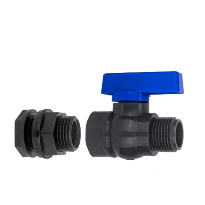 1Set 1/2" 3/4" 1" PVC Aquarium Fish Tank Connector Inlet Water Drain Pipe Joint Valve Irrigation Water Tank Bulkhead Fittings