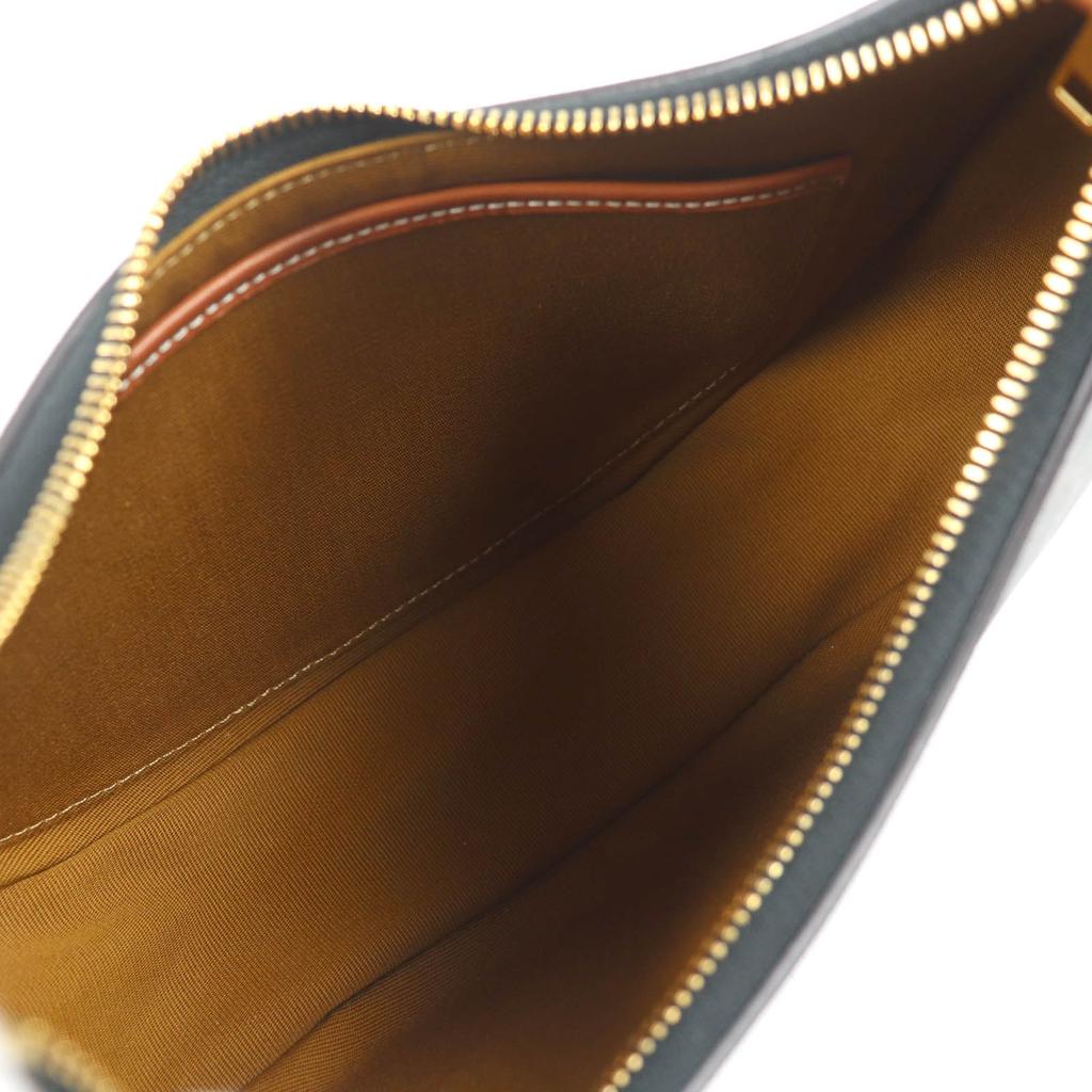 Celine Handbag Ava Triomphe One Shoulder Bag Leather Brown Coated Canvas 19395 Used