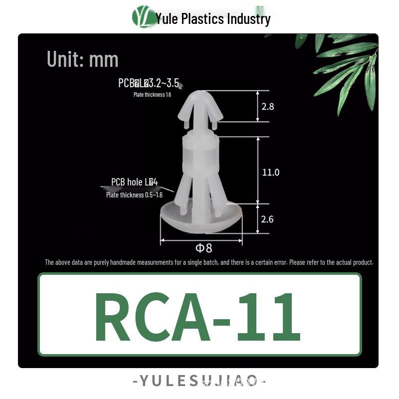 Single RCA 5-16 Pin Plastic Rivet Standoff Nylon Insulator Column - White