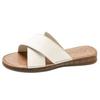 Cow tendon bottom slippers summer wear student one-word drag soft bottom non-slip beach cool slippers tide