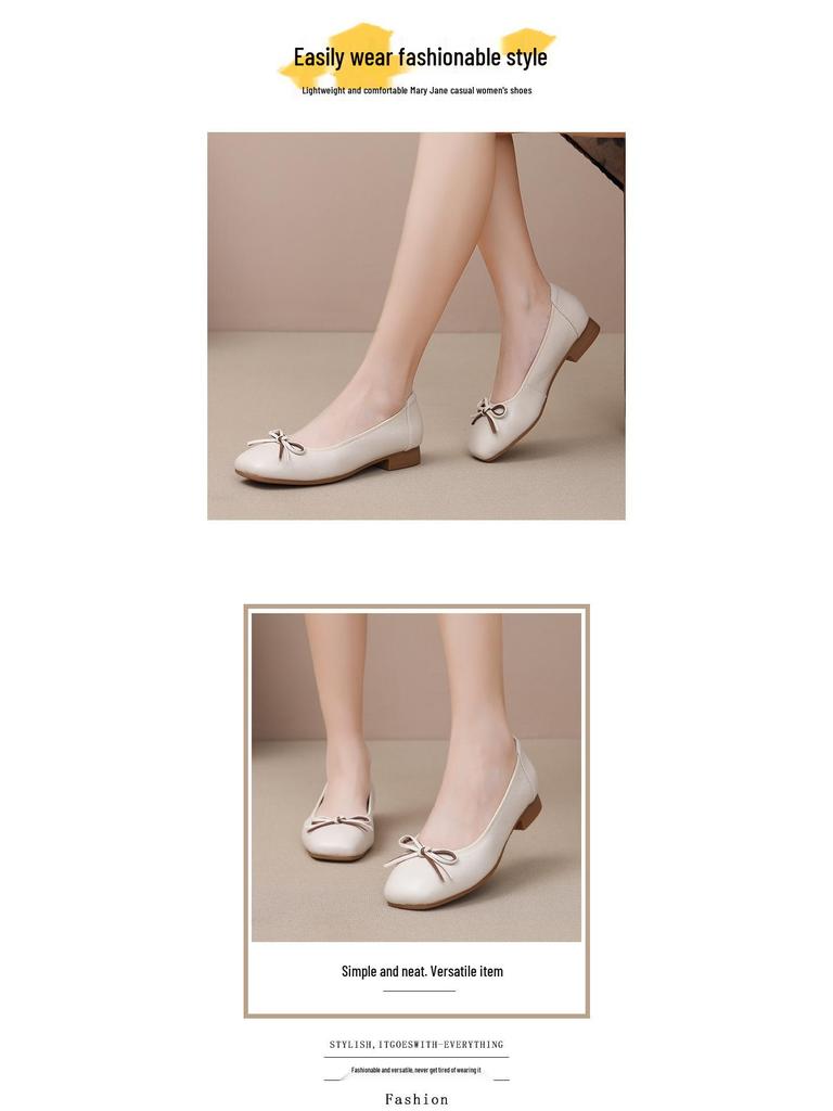 Dámske mokasíny z pravej kože s nízkym podpätkom, protišmykové - Mäkká podrážka a povrch pre pohodlie na jar a na jeseň