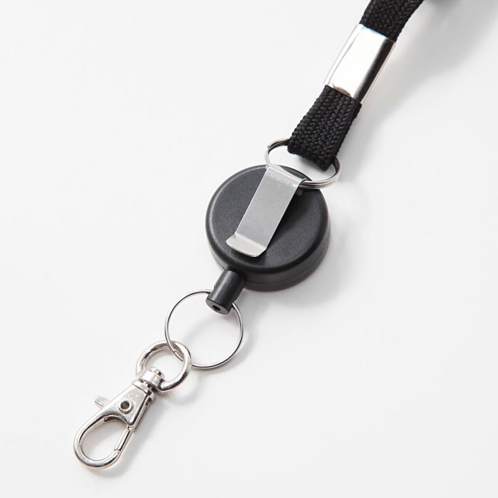 MUJI Card Holder Neck Strap with Retractable Black NDD76A1S Case/ID Reel,