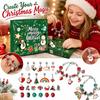 3D Christmas Advent Calendar Day Countdown with Beaded Bracelet Making, Jewelry Gift Set