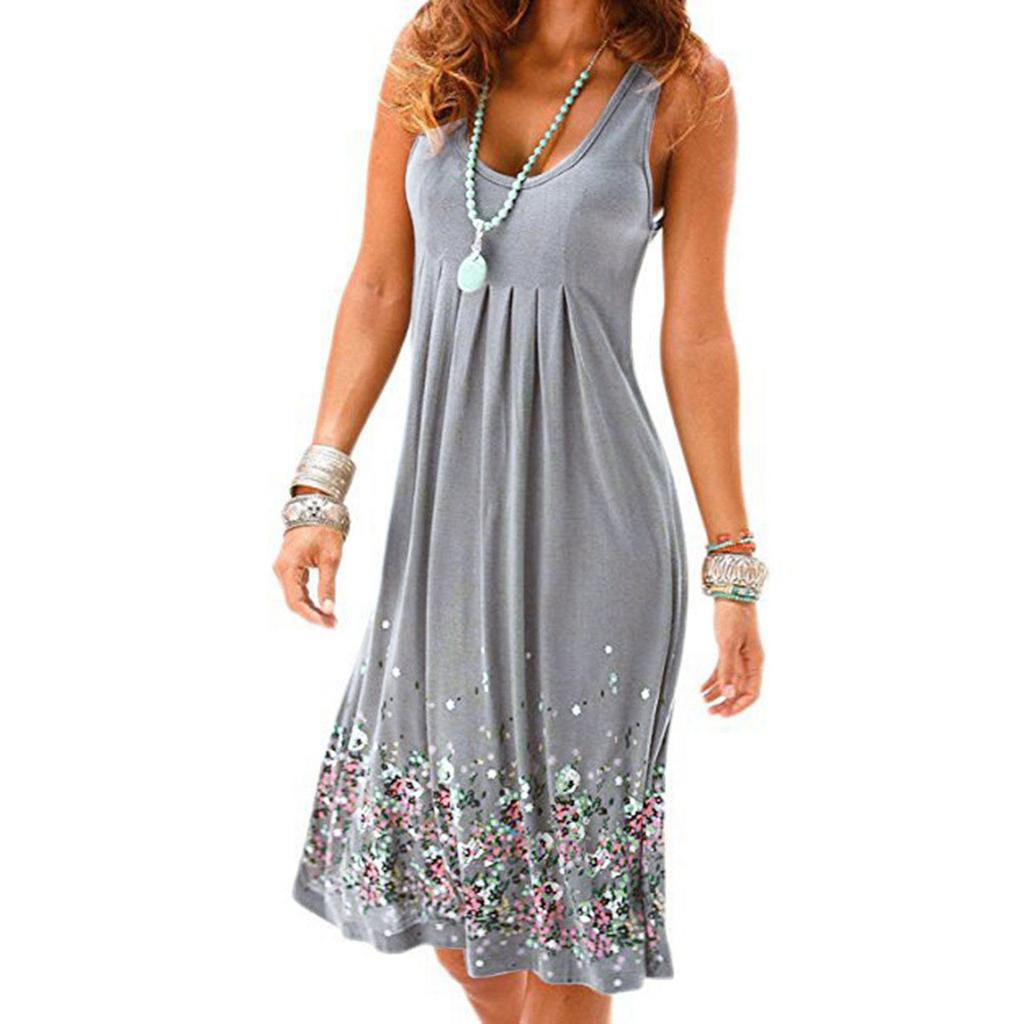 Women Summer Sleeveless Evening Party Beach Dress Short Dress