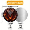 Metal Poster Fire Dragon Wall Art, Aluminum Halloween Gift for Room Decor