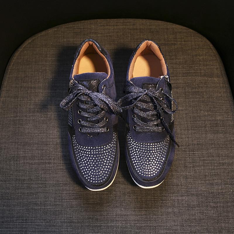 New Flat Casual Round Toe Rhinestone Single Shoes Women's Fashion Sports Casual Shoes Women's Board Shoes