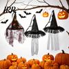 Decorative Spider Pendants Halloween Witch Hat Hanging Decor, Web Ribbon Prop Party Streamers for Party, Dark Wizard Costume Accessory Masquerade