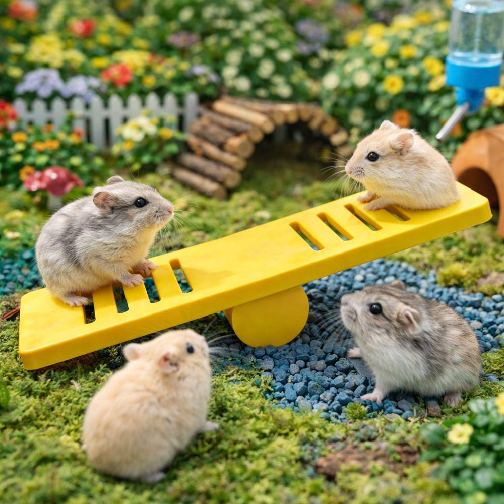 Plastic Hamster Seesaw Toy Colorful Rodents Seesaw Small Animal Toys  Cage Environment