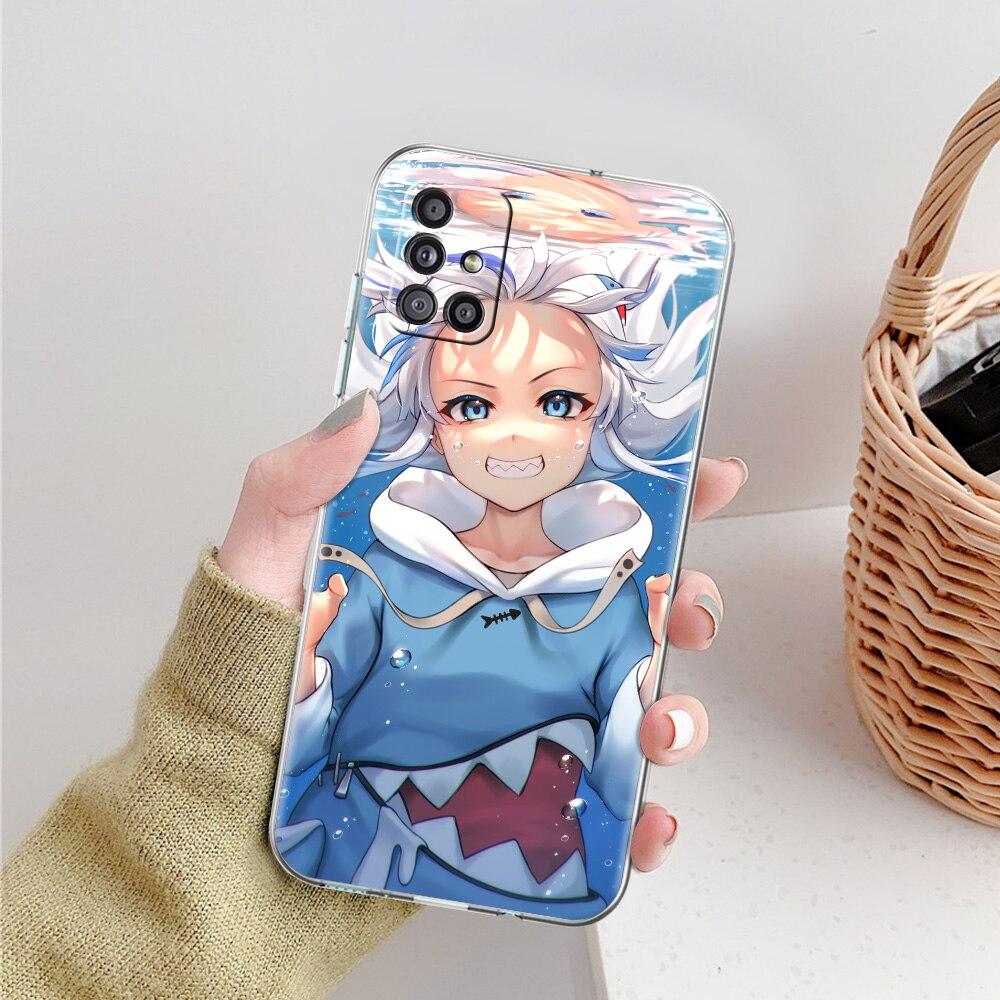 Gawr Gura Hololive Shark Anime Phone Case For Samsung Galaxy A51 A71 A21S A12 A11 A31 A41 A52 A32 5G A72 A01 A02S Clear Cover