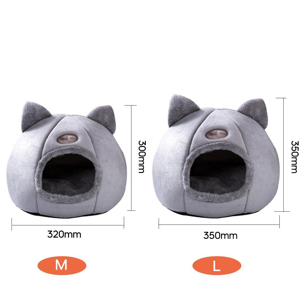 Warm Cat Bed Winter Soft Comfortable Pet Nest Indoor Semi-Enclosed Cat Dog