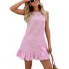 Women's Striped Sleeveless Ruffled Casual Dress