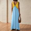 Women's Sleeveless Color Blocked Loose Dress