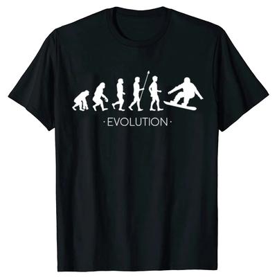 Funny Snowboarding Evolution Graphic Tshirts Men Womens Fashion Casual Tshirt 100 Cotton Loose Oversized Skiing T Shirt