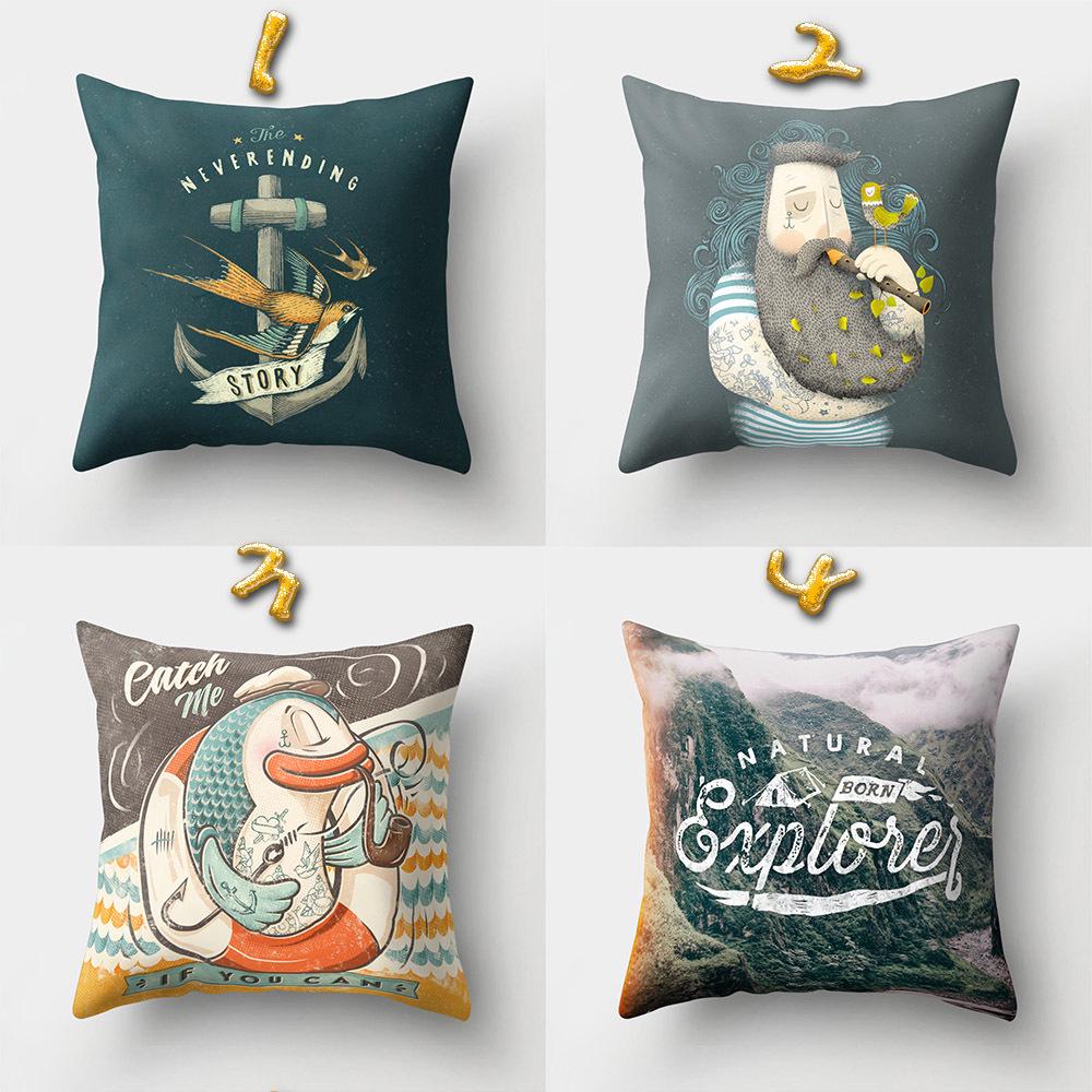 Office Pillow Creative Home Sofa Pillow Case Yiwu Pillow Cartoon Pattern